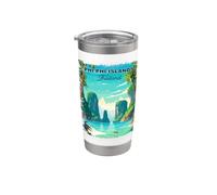 Islas Phi Phi Tailandia Vintage Vaso térmico de acero inoxidable de doble pared
