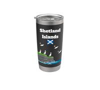Islas Shetland Puffin Colony on Sea Cliffs Viaje a Escocia Vaso térmico de acero inoxidable de doble pared