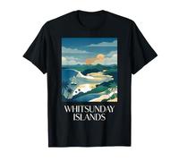Islas Whitsunday Australia Costa Tropical Travel Art Camiseta