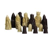 Isle of Lewis I - Piezas de ajedrez de resina blanca y marrón de 3.5 pulgadas