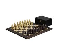 Isle of Lewis - Juego de ajedrez con II piezas de ajedrez de resina marfil y marrón de 3.5 pulgadas y con tablero de ajedrez de ébano tigre de 20 pulgadas