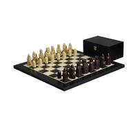 Isle of Lewis - Juego de ajedrez con II piezas de ajedrez de resina marfil y marrón de 3.5 pulgadas y tablero de ajedrez negro carbón de 20 pulgadas