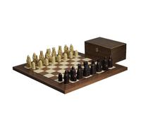 Isle of Lewis - Juego de ajedrez con II piezas de ajedrez de resina marfil y marrón de 3.5 pulgadas y tablero de ajedrez de nogal de 20 pulgadas