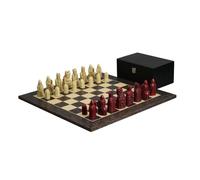 Isle of Lewis - Juego de ajedrez con II piezas de ajedrez de resina marfil y roja de 3.5 pulgadas y tablero de ajedrez de ébano tigre de 20 pulgadas