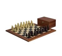 Isle of Lewis - Juego de ajedrez con piezas de ajedrez de resina marfil y marrón de 3.5 pulgadas y tablero de ajedrez Palisander de 20 pulgadas