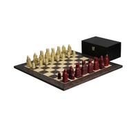 Isle of Lewis - Juego de ajedrez con piezas de ajedrez de resina marfil y roja de 3.5 pulgadas y tablero de ajedrez de ébano tigre de 20 pulgadas