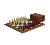 Isle of Lewis - Juego de ajedrez II de resina marfil y rojo, piezas de ajedrez de 3.5 pulgadas y tablero de ajedrez Palisander de 20 pulgadas