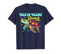 Isle of Palms Beach SC Artistic Sea Turtle Retro Camiseta