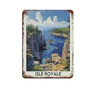 Isle Royale National Park - Cartel de metal vintage para decoración de pared, bar, bar, bar, decoración de pared, póster retro de 12 x 16 pulgadas (30 x 40 cm)
