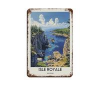 Isle Royale National Park - Cartel de metal vintage para decoración de pared, bar, bar, bar, decoración de pared, póster retro de 8 x 12 pulgadas (20 x 30 cm)