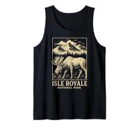 Isle Royale National Park Moose Vintage Viajar Camiseta sin Mangas
