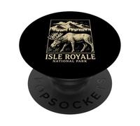 Isle Royale National Park Moose Vintage Viajar PopSockets PopGrip Adhesivo