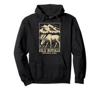 Isle Royale National Park Moose Vintage Viajar Sudadera con Capucha