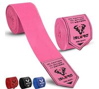 Islero Guantes interiores de boxeo de 4,5 m de tela elástica para el pulgar, correas de protección de muñeca, Muay Thai, MMA, kickboxing, artes marciales, bolsa de velocidad (rosa)