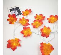 Islmlisa Guirnalda de luces de hoja de arce otoñal de 19 pies, 40 luces LED, decoración de Halloween, regalo de Acción de Gracias, decoración de otoño para el hogar, vacaciones, guirnalda de otoño