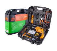 ISMA Kit de Taladro Atornillador 12V 750 W con 95 Piezas - Caja Completa con Destornillador Eléctrico, Llaves, Sierra, Alicates, Brocas y Más - Maletín Profesional para Oficina, Jardín y hogar