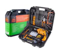 ISMA Kit de Taladro Atornillador 12V 750 W con 95 Piezas - Caja Completa con Destornillador Eléctrico, Llaves, Sierra, Alicates, Brocas y Más - Maletín Profesional para Oficina, Jardín y hogar