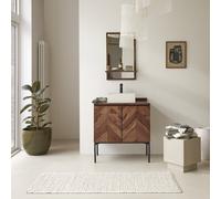 Ismaël - Mueble de baño de madera maciza de palisandro de 80 cm H 88 x B 80 x T 57 cm