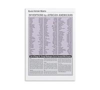 ISMCGPLHPT Black History Month Poster, Black Inventors and Their Inventions Wall-Art for Classroom Decor(Framed,16X24inch(40X60cm))