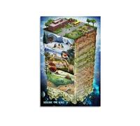 ISMCGPLHPT Evolution of Life Wall-Art - Geologic Time Scale Chart with Prehistoric Animals, Educational Poster for Home Office Decor, Gift for Science Lover(Framed,12x18inch(30x45cm))