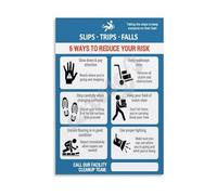 ISMCGPLHPT Facility Poster Slip Trip Fall Prevention Sign Wall-Art for Maintenance Office School Hallway Industrial Building Decor Canvas Print(Unframed,16X24inch(40X60cm))