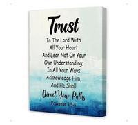 ISMCGPLHPT Proverbs 3:5-6 Scripture Print - Trust in the Lord with All Your Heart, Faith-Based Wall-Art for Home and Church Decor(Framed,08x12inch(20x30cm))