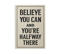 ISMCGPLHPT Vintage Typography Poster Believe You Can And You Are Halfway There Inspirational Quote Canvas Wall-Art for Office Classroom Decor(Unframed,12X18inch(30X45cm))