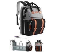 ISMGN Mochila para pañales con cambiador grande, bolsa de bebé, bolsa de pañales multifuncional, color gris y negro