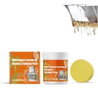 Ismmall - Pasta multiusos de limpieza y pulido de aceite de coco, limpiador de grasa de cocina Pickskart, pasta de limpieza de aceite de coco, crema y pasta de limpieza 2 en 1, potente limpiador