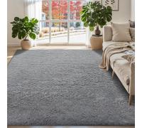 ISMOL 180x270 Alfombra Suave y mullida, Lavable, Antideslizante, para salón, Dormitorio, habitación de los niños, Moderna Alfombra Monocolor (Gris Claro)