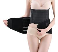ISMOL Faja postparto 3 en 1 para mujer, faja abdominal postparto, faja abdominal después de cesárea, faja postparto después del parto (negro, L)