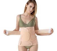 ISMOL Faja postparto 3 en 1 para mujer, faja abdominal postparto, faja abdominal después de cesárea, faja postparto después del parto (beige, L)