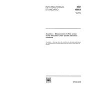 ISO 10053:1991, Acoustics -- Measurement of office screen sound attenuation under specific laboratory conditions