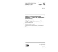 ISO 10303-104:2000, Industrial automation systems and integration -- Product data representation and exchange -- Part 104: Integrated application resource: Finite element analysis