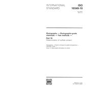 ISO 10349-10:1992, Photography -- Photographic-grade chemicals -- Test methods -- Part 10: Determination of sulfide content