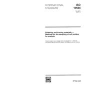 ISO 10564:1993, Soldering and brazing materials - Methods for the sampling of soft solders for analysis