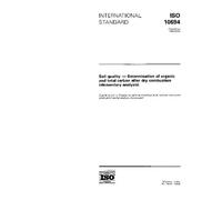 ISO 10694:1995, Soil quality - Determination of organic and total carbon after dry combustion (elementary analysis)