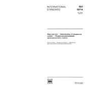 ISO 10714:1992, Steel and iron - Determination of phosphorus content - Phosphovanadomolybdate spectrophotometric method