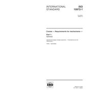 ISO 10972-1:1998, Cranes - Requirements for mechanisms - Part 1: General