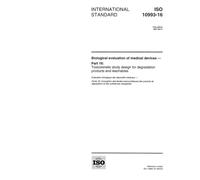 ISO 10993-16:1997, Biological evaluation of medical devices -- Part 16: Toxicokinetic study design for degradation products and leachables