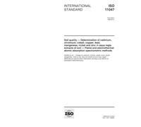 ISO 11047:1998, Soil quality - Determination of cadmium, chromium, cobalt, copper, lead, manganese, nickel and zinc - Flame and electrothermal atomic absorption spectrometric methods