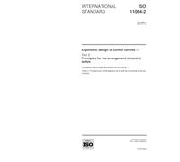 ISO 11064-2:2000, Ergonomic design of control centres -- Part 2: Principles for the arrangement of control suites