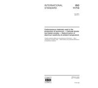 ISO 11713:2000, Carbonaceous materials used in the production of aluminium -- Cathode blocks and baked anodes -- Determination of electrical resistivity at ambient temperature
