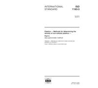 ISO 1183-3:1999, Plastics -- Methods for determining the density of non-cellular plastics -- Part 3: Gas pyknometer method