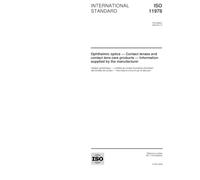 ISO 11978:2000, Ophthalmic optics - Contact lenses and contact lens care products - Information supplied by the manufacturer