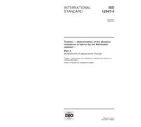 ISO 12947-4:1998, Textiles -- Determination of the abrasion resistance of fabrics by the Martindale method -- Part 4: Assessment of appearance change