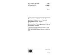 ISO 12986-1:2000, Carbonaceous materials used in the production of aluminium -- Prebaked anodes and cathode blocks -- Part 1: Determination of bending/shear strength by a three-point method