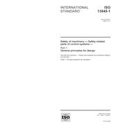 ISO 13849-1:2006, Safety of machinery - Safety-related parts of control systems - Part 1: General principles for design