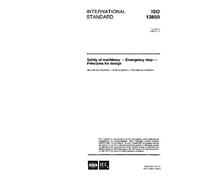ISO 13850:1996, Safety of machinery - Emergency stop - Principles for design