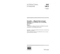 ISO 140-3:1995, Acoustics -- Measurement of sound insulation in buildings and of building elements -- Part 3: Laboratory measurements of airborne sound insulation of building elements